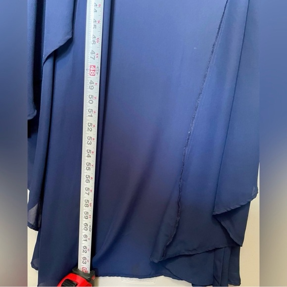 Show Me Your MuMu Large Sophia Wrap Maxi Dress Navy EUC - Picture 7 of 9